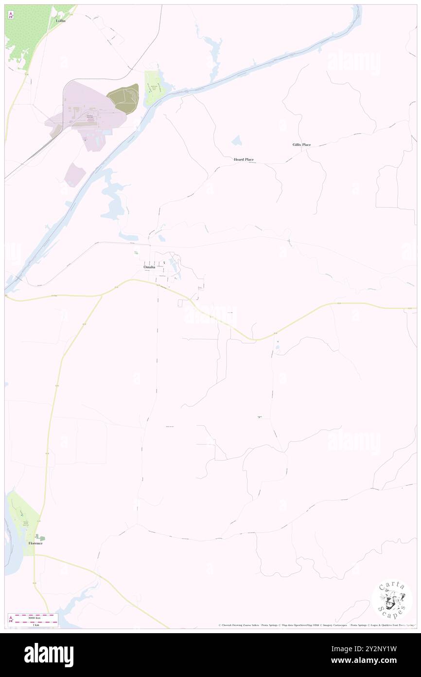 Power Place, Stewart County, USA, USA, Georgia, n 32 8' 9'', S 84 59' 53'', Karte, Cartascapes Map, veröffentlicht 2024. Erkunden Sie Cartascapes, eine Karte, die die vielfältigen Landschaften, Kulturen und Ökosysteme der Erde enthüllt. Reisen Sie durch Zeit und Raum und entdecken Sie die Verflechtungen der Vergangenheit, Gegenwart und Zukunft unseres Planeten. Stockfoto