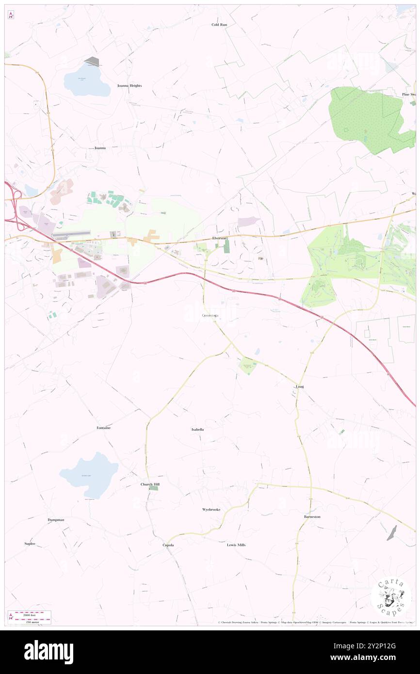 Conestoga, Chester County, USA, USA, Pennsylvania, n 40 8' 32''', S 75 50' 5'', Karte, Cartascapes Map, veröffentlicht 2024. Erkunden Sie Cartascapes, eine Karte, die die vielfältigen Landschaften, Kulturen und Ökosysteme der Erde enthüllt. Reisen Sie durch Zeit und Raum und entdecken Sie die Verflechtungen der Vergangenheit, Gegenwart und Zukunft unseres Planeten. Stockfoto