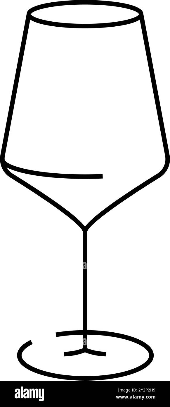 Leere Weinglas Linie Symbol Vektor-Illustration Stock Vektor