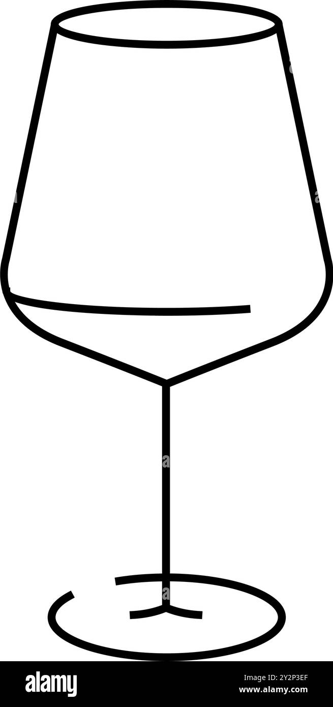 illustration des Symbols für die linie des cabernet-Weinglases Stock Vektor