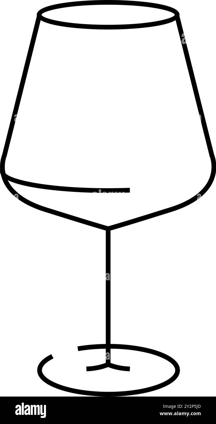 tasse Wein Glas Linie Symbol Vektor Illustration Stock Vektor