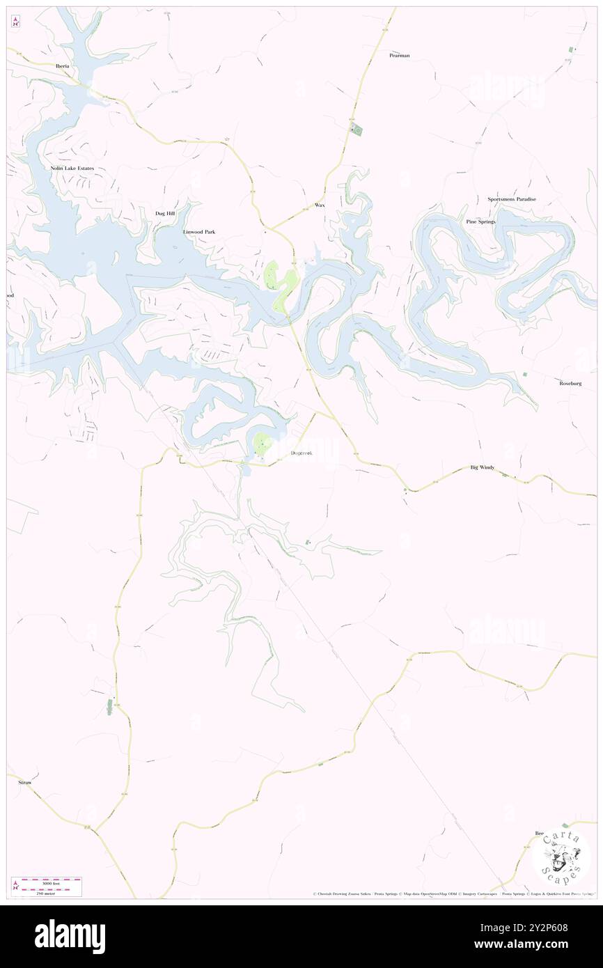 Dogcreek, Hart County, USA, USA, Kentucky, n 37 19' 14'', S 86 7' 30'', Karte, Cartascapes Map, veröffentlicht 2024. Erkunden Sie Cartascapes, eine Karte, die die vielfältigen Landschaften, Kulturen und Ökosysteme der Erde enthüllt. Reisen Sie durch Zeit und Raum und entdecken Sie die Verflechtungen der Vergangenheit, Gegenwart und Zukunft unseres Planeten. Stockfoto