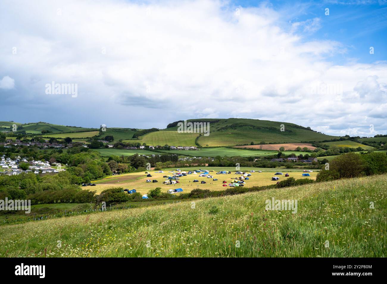 Urlaub in der englischen Landschaft in Bridport in Dorset, England Stockfoto
