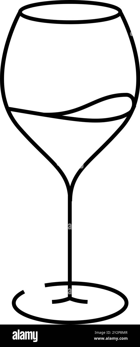 Transparente Weinglas Linie Symbol Vektor Illustration Stock Vektor
