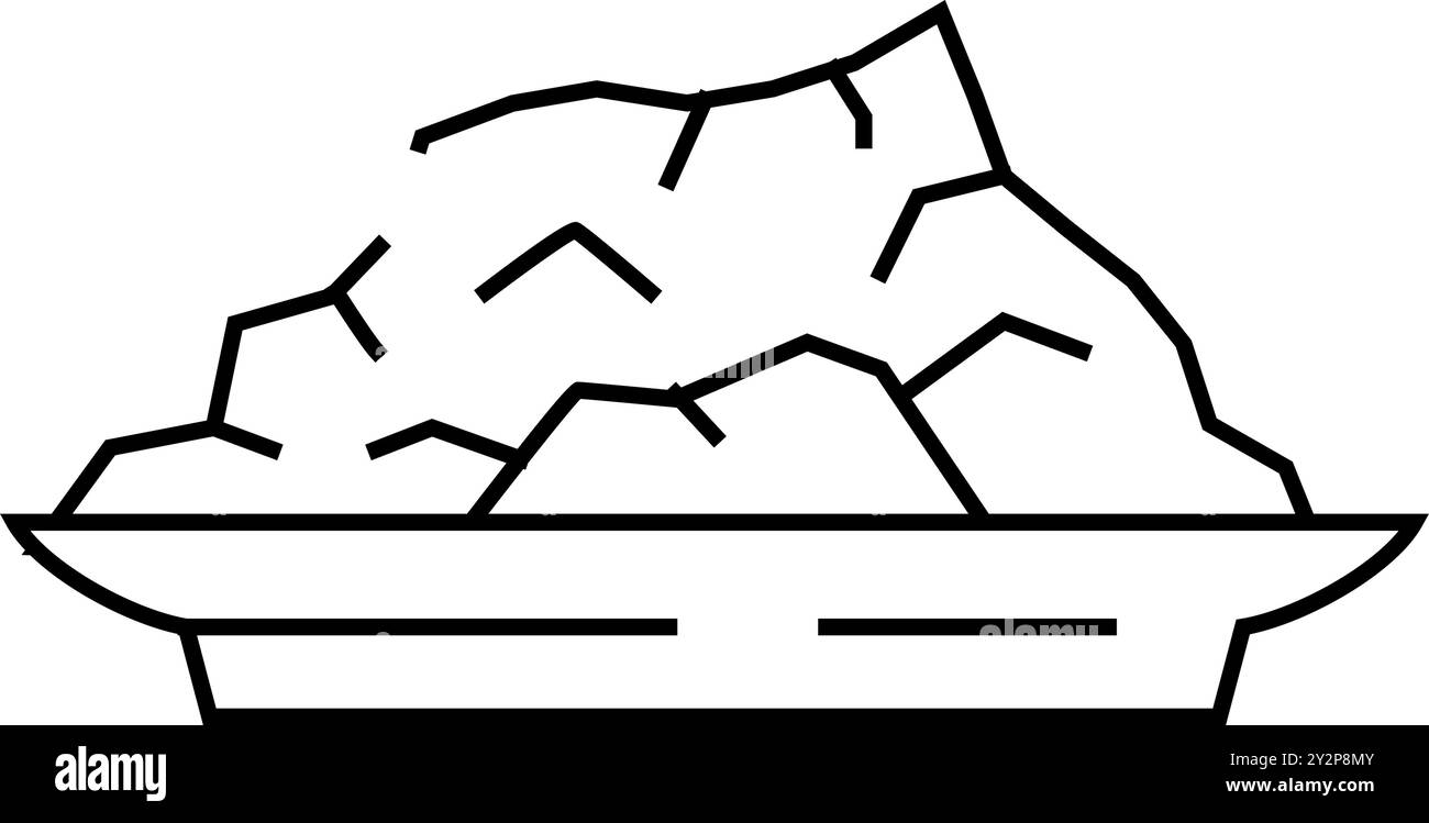 Abbildung des Symbols für Flake-Salz-Linie Stock Vektor
