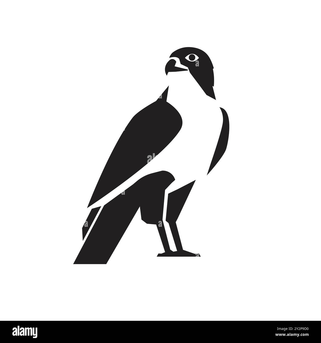 falcon Vogel Silhouette Emblem Vektor Illustration Stock Vektor