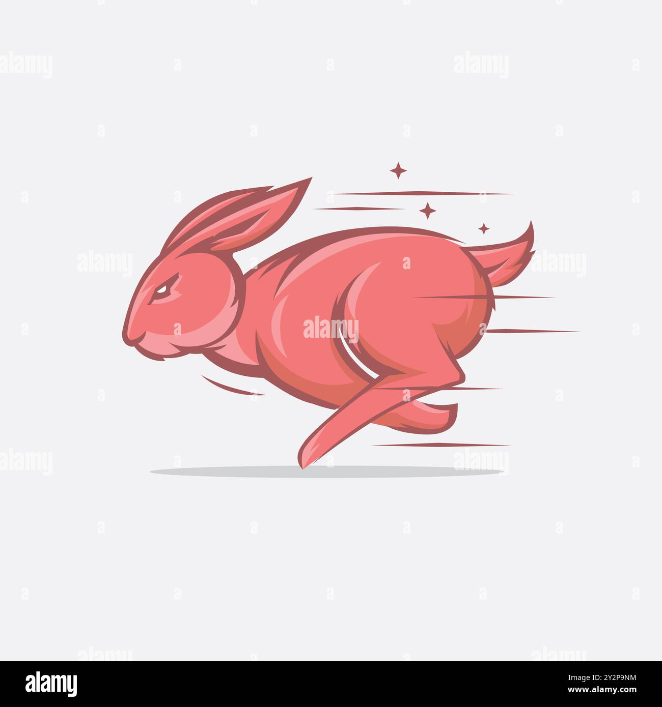 Kaninchen, Häschen, die schnelle Geschwindigkeit laufen, Symbolvorlage Illustration Stock Vektor