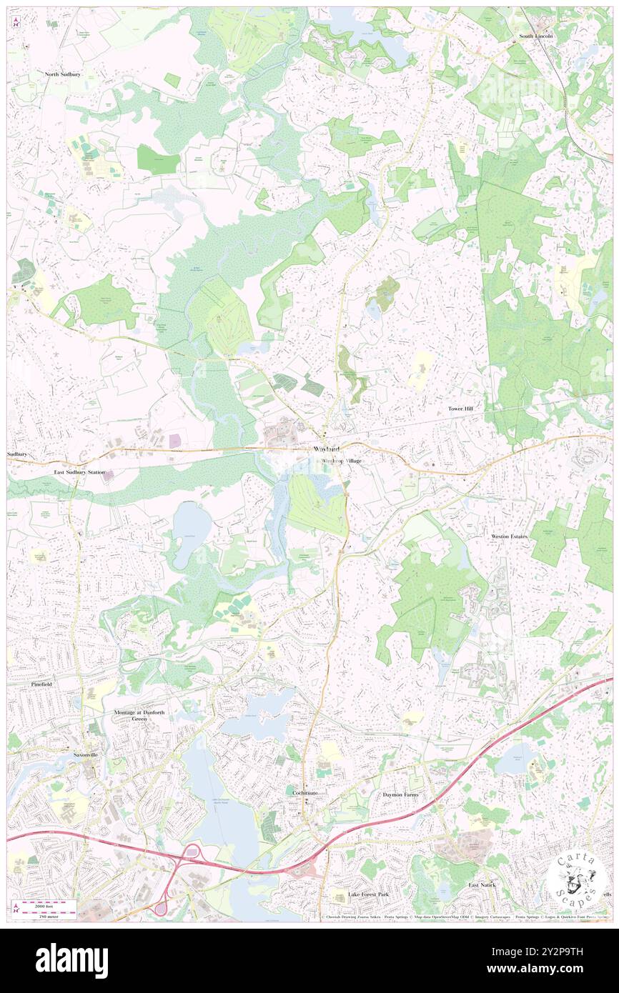 Wayland, Providence County, USA, Vereinigte Staaten, Rhode Island, n 41 46' 35''', S 71 28' 0'', Karte, Cartascapes Map, veröffentlicht 2024. Erkunden Sie Cartascapes, eine Karte, die die vielfältigen Landschaften, Kulturen und Ökosysteme der Erde enthüllt. Reisen Sie durch Zeit und Raum und entdecken Sie die Verflechtungen der Vergangenheit, Gegenwart und Zukunft unseres Planeten. Stockfoto