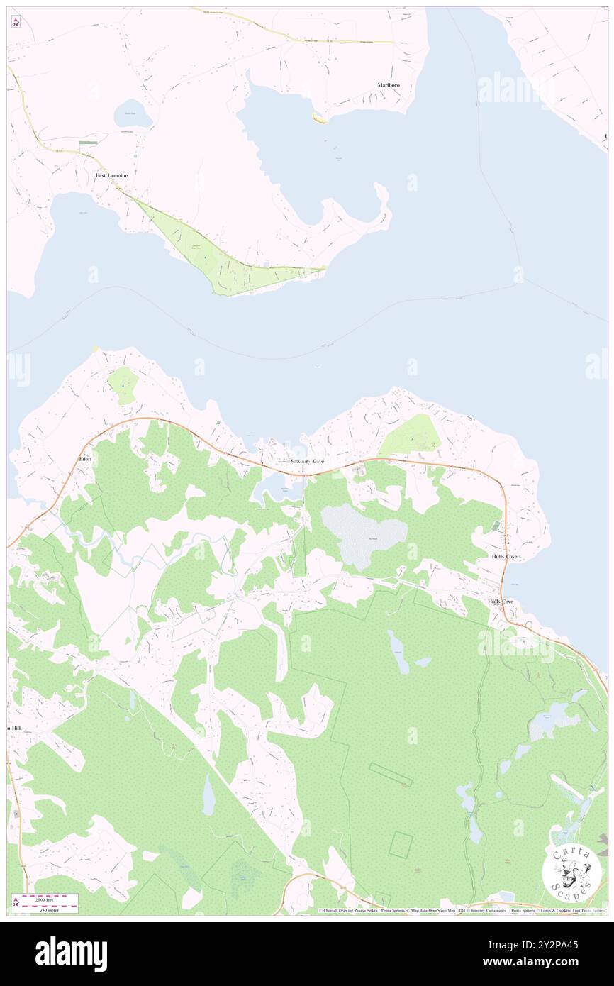 Salsbury Cove, Hancock County, USA, Vereinigte Staaten, Maine, n 44 25' 50''', S 68 17' 1'', Karte, Cartascapes Map, veröffentlicht 2024. Erkunden Sie Cartascapes, eine Karte, die die vielfältigen Landschaften, Kulturen und Ökosysteme der Erde enthüllt. Reisen Sie durch Zeit und Raum und entdecken Sie die Verflechtungen der Vergangenheit, Gegenwart und Zukunft unseres Planeten. Stockfoto