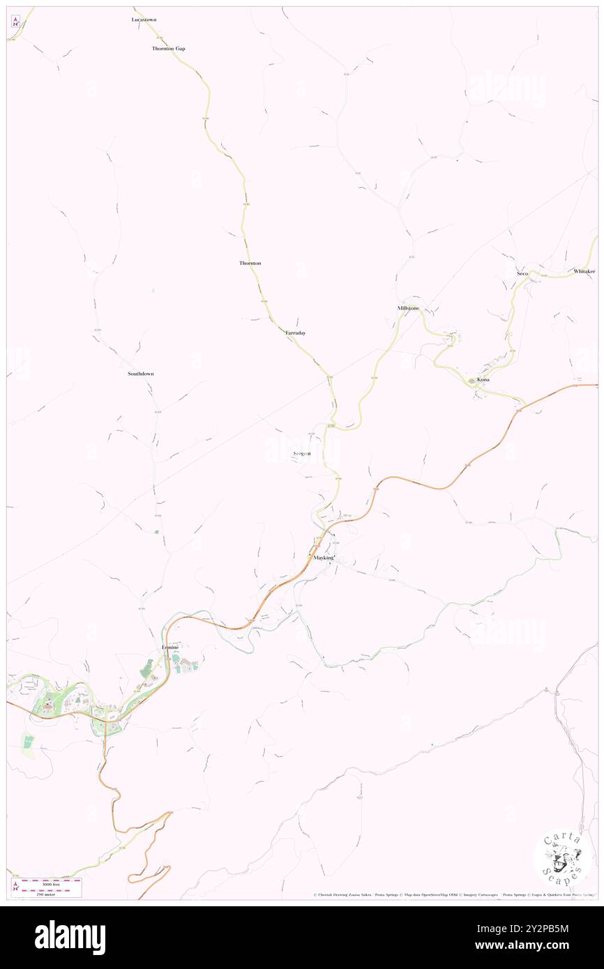 Sergent, Letcher County, USA, USA, Kentucky, n 37 8' 51''', S 82 46' 10'', Karte, Cartascapes Map, veröffentlicht 2024. Erkunden Sie Cartascapes, eine Karte, die die vielfältigen Landschaften, Kulturen und Ökosysteme der Erde enthüllt. Reisen Sie durch Zeit und Raum und entdecken Sie die Verflechtungen der Vergangenheit, Gegenwart und Zukunft unseres Planeten. Stockfoto