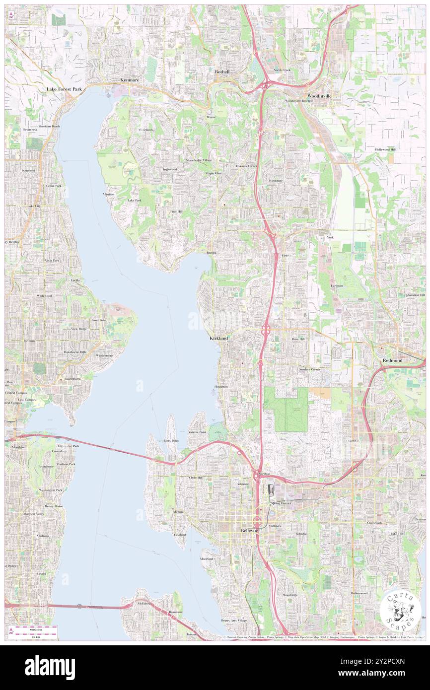 Kirkland, King County, USA, USA, Washington, n 47 40' 53'', S 122 12' 31'', Karte, Cartascapes Map, veröffentlicht 2024. Erkunden Sie Cartascapes, eine Karte, die die vielfältigen Landschaften, Kulturen und Ökosysteme der Erde enthüllt. Reisen Sie durch Zeit und Raum und entdecken Sie die Verflechtungen der Vergangenheit, Gegenwart und Zukunft unseres Planeten. Stockfoto