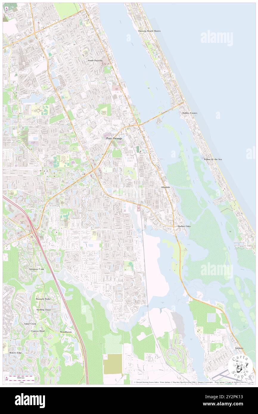 Maplewood Mobile Estates, Volusia County, USA, Vereinigte Staaten, Florida, n 29 7' 9'', S 80 59' 27'', Karte, Cartascapes Map, veröffentlicht 2024. Erkunden Sie Cartascapes, eine Karte, die die vielfältigen Landschaften, Kulturen und Ökosysteme der Erde enthüllt. Reisen Sie durch Zeit und Raum und entdecken Sie die Verflechtungen der Vergangenheit, Gegenwart und Zukunft unseres Planeten. Stockfoto