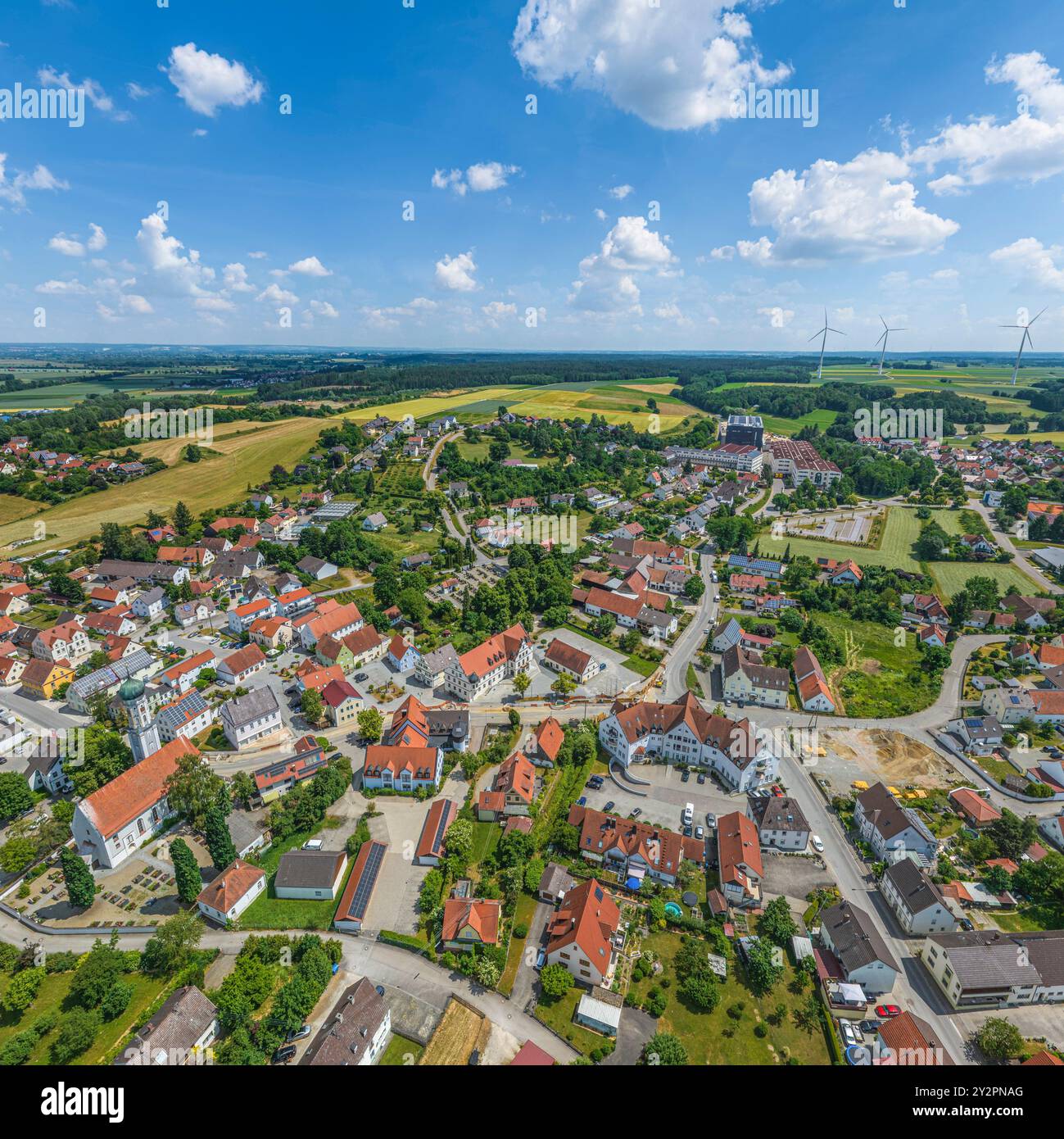 Blick auf die Region um Buttenwiesen an der Zusam im schwäbischen Stadtteil Dillingen Stockfoto