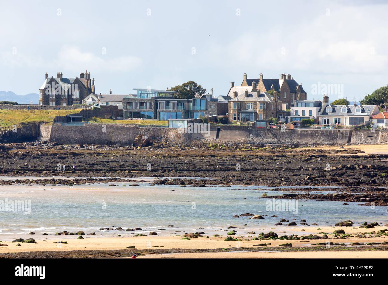 Häuser am Meer in Elie, Fife, Schottland Stockfoto