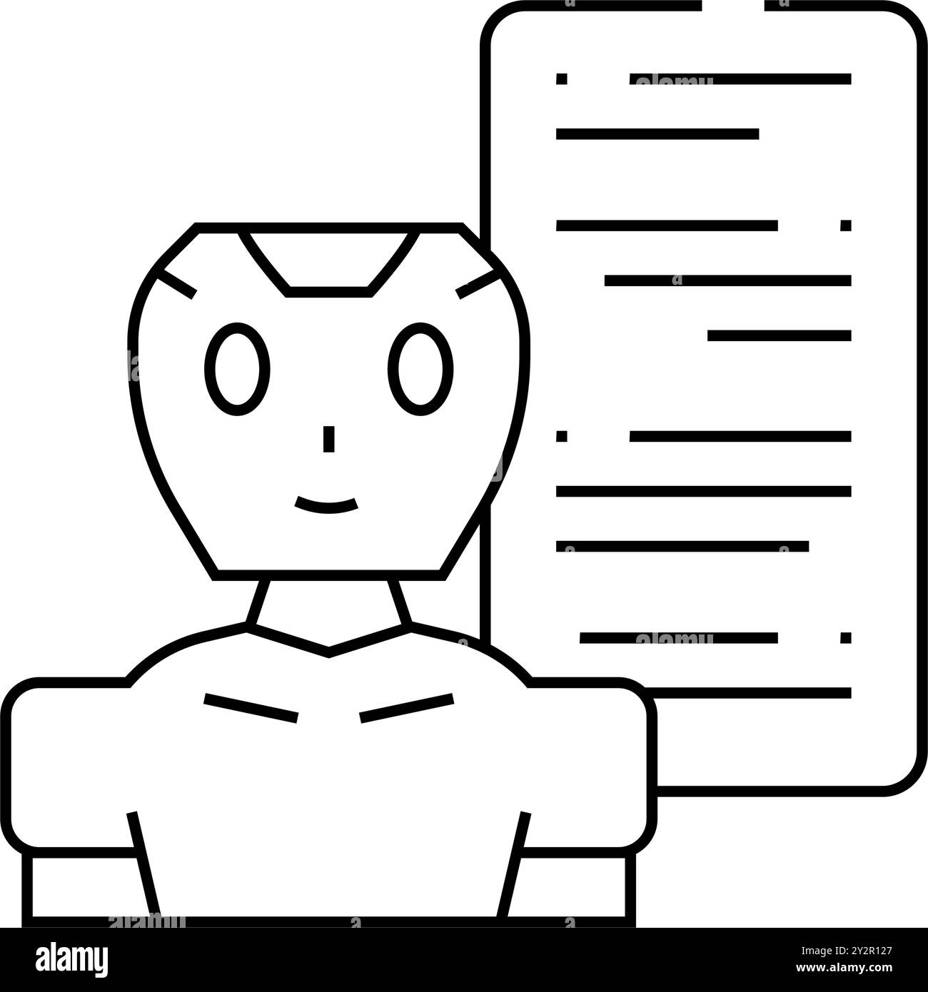 Vektordarstellung des bot-Liniensymbols für Talk-Chat Stock Vektor