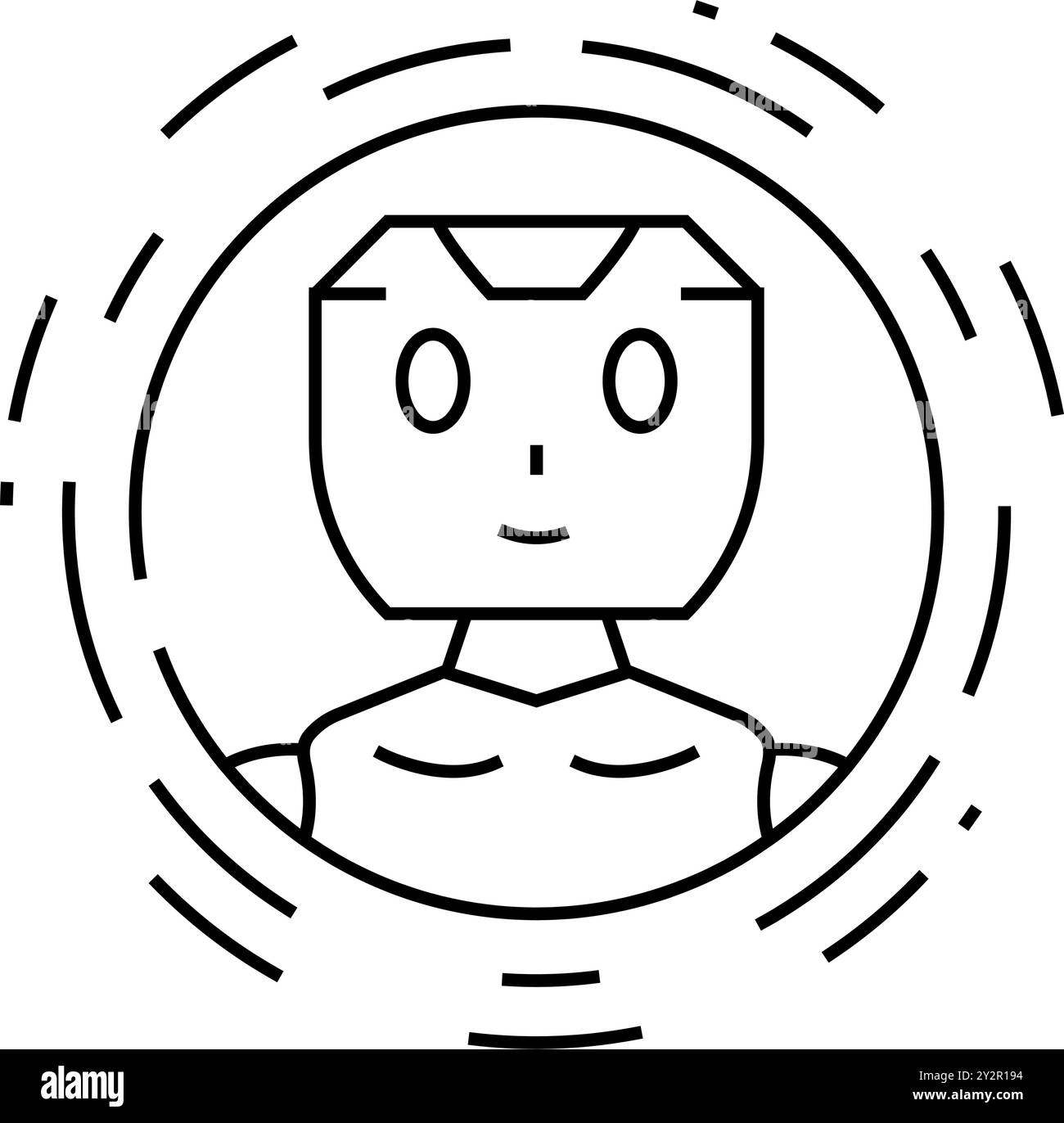 vektordarstellung des bot-Liniensymbols für ai-Chat Stock Vektor