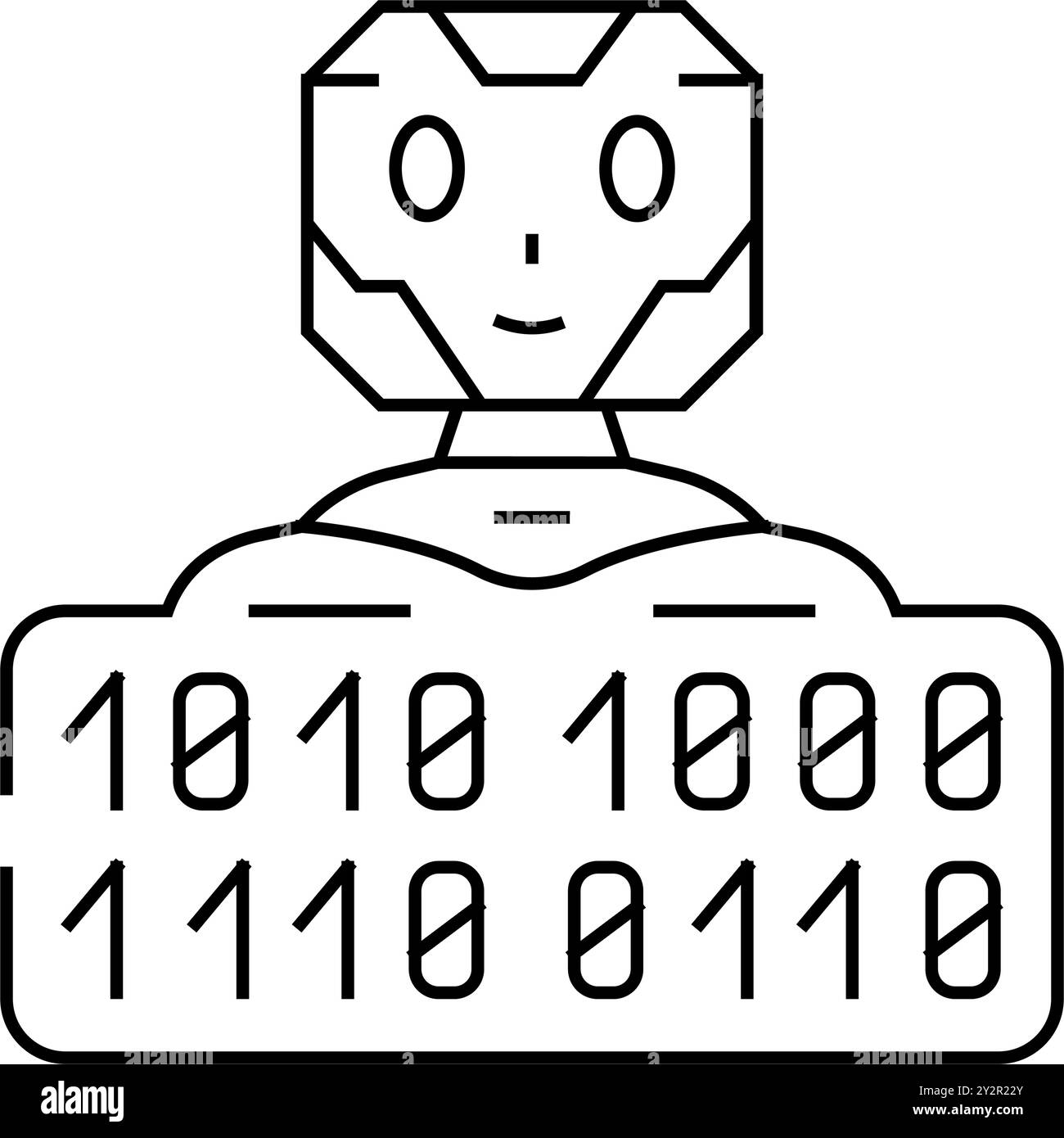 Vektordarstellung des Roboterliniensymbols für digitale Chats Stock Vektor