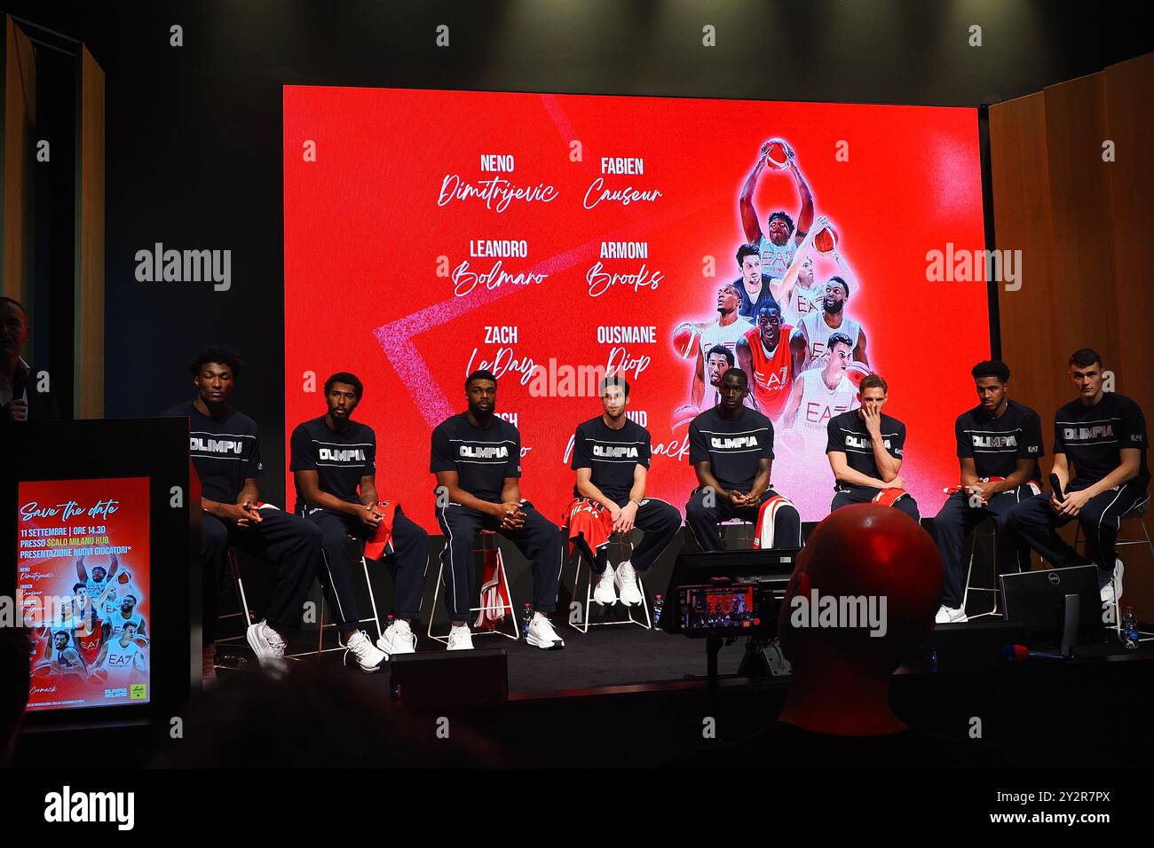 EA7 Emporio Armani Olimpia Milano neue Spieler Präsentation während EA7 Emporio Armani Milano - Team Präsentation, Sportveranstaltungen in Mailand, Italien, 11. September 2024 Stockfoto