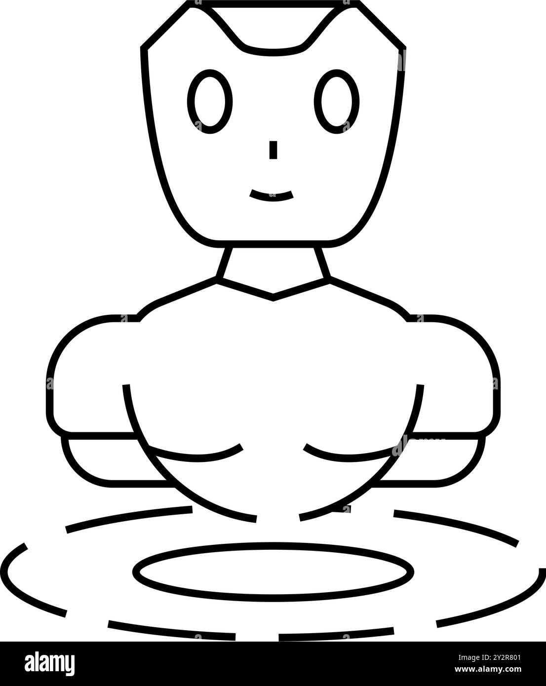 Vektordarstellung des modernen bot-Liniensymbols für Chats Stock Vektor