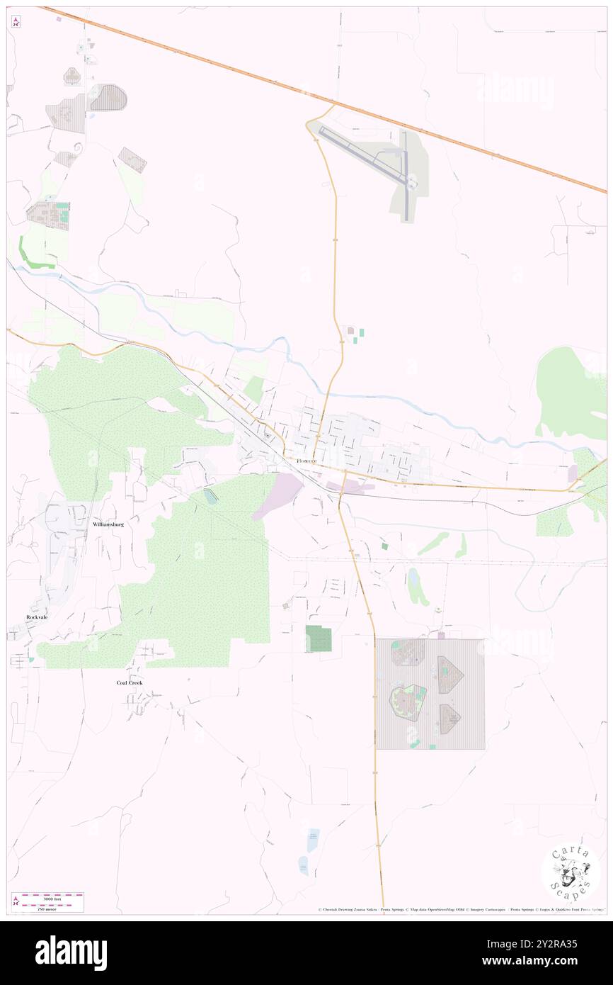 Florence, Fremont County, USA, USA, Colorado, n 38 23' 25'', S 105 7' 6'', Karte, Cartascapes Map, veröffentlicht 2024. Erkunden Sie Cartascapes, eine Karte, die die vielfältigen Landschaften, Kulturen und Ökosysteme der Erde enthüllt. Reisen Sie durch Zeit und Raum und entdecken Sie die Verflechtungen der Vergangenheit, Gegenwart und Zukunft unseres Planeten. Stockfoto