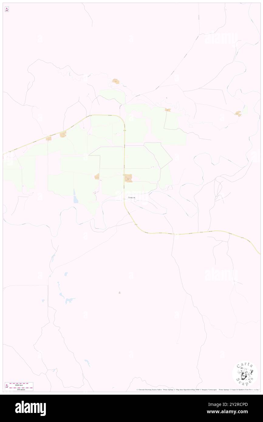 Sussex, Johnson County, USA, Vereinigte Staaten, Wyoming, n 43 41' 53'', S 106 17' 42'', Karte, Cartascapes Map, veröffentlicht 2024. Erkunden Sie Cartascapes, eine Karte, die die vielfältigen Landschaften, Kulturen und Ökosysteme der Erde enthüllt. Reisen Sie durch Zeit und Raum und entdecken Sie die Verflechtungen der Vergangenheit, Gegenwart und Zukunft unseres Planeten. Stockfoto