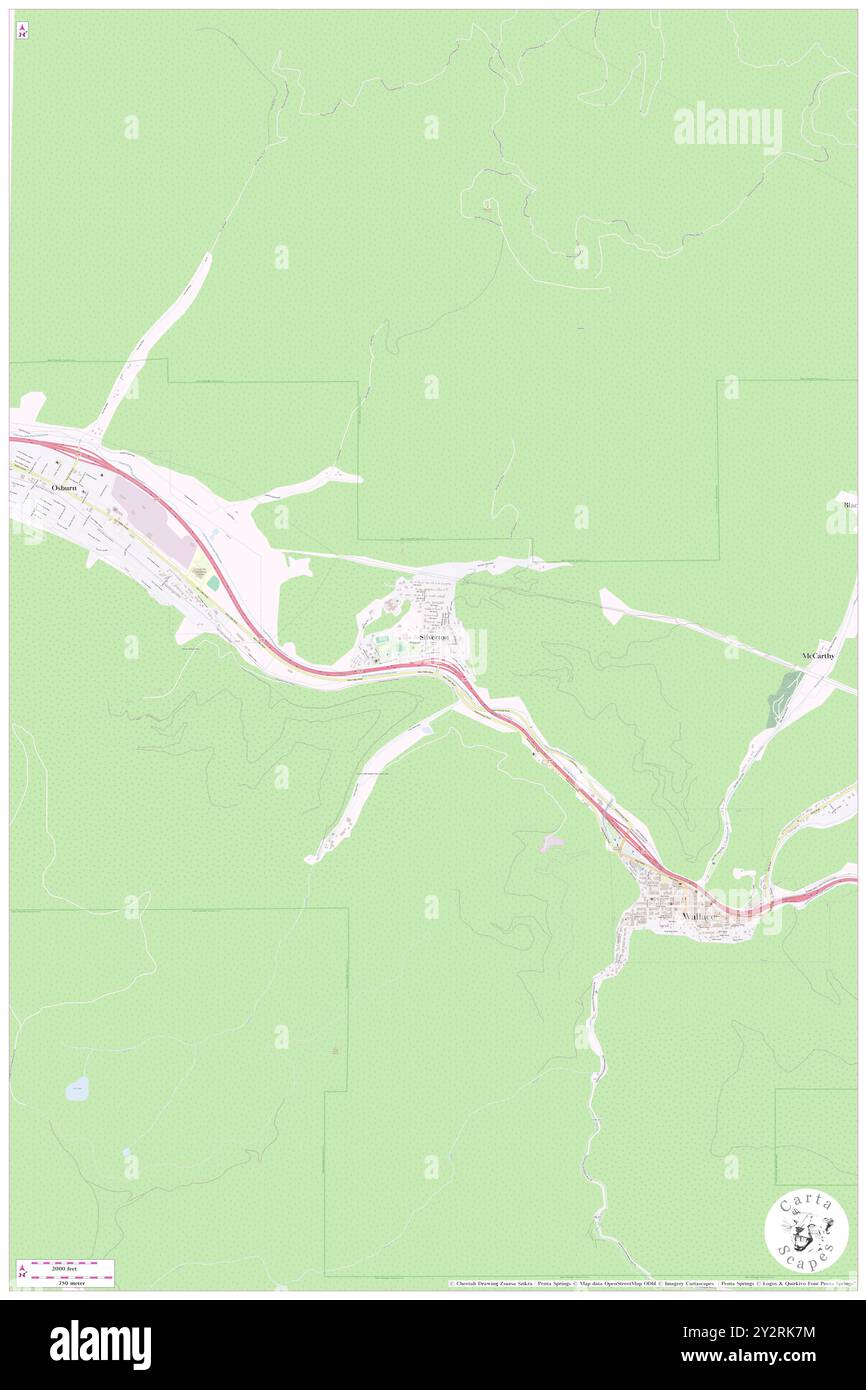 Silverton, Shoshone County, USA, USA, Idaho, n 47 29' 34''', S 115 57' 19'', Karte, Cartascapes Map, veröffentlicht 2024. Erkunden Sie Cartascapes, eine Karte, die die vielfältigen Landschaften, Kulturen und Ökosysteme der Erde enthüllt. Reisen Sie durch Zeit und Raum und entdecken Sie die Verflechtungen der Vergangenheit, Gegenwart und Zukunft unseres Planeten. Stockfoto