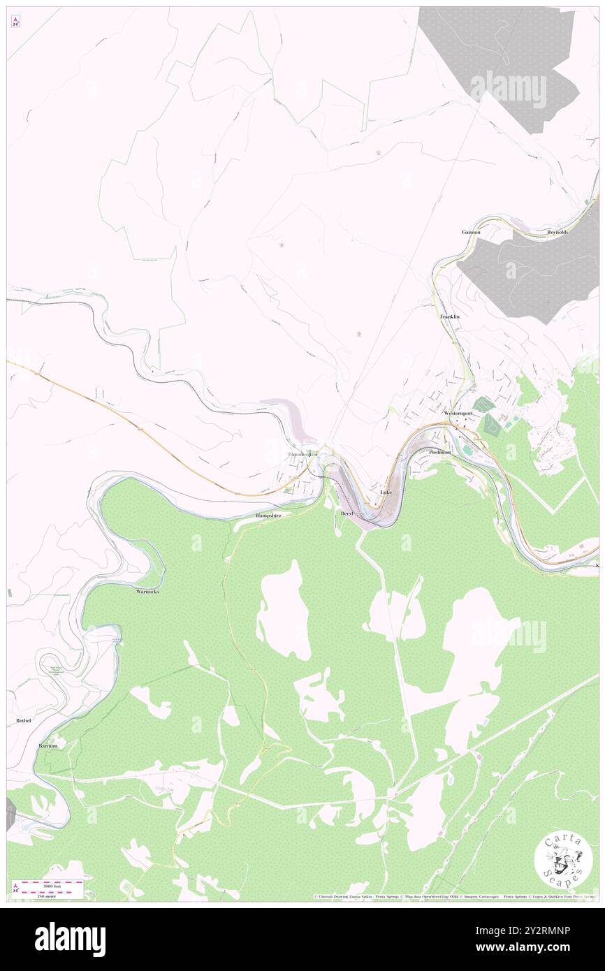 Bloomington, Garrett County, USA, USA, Maryland, n 39 28' 48''', S 79 4' 16'', Karte, Cartascapes Map 2024 veröffentlicht. Erkunden Sie Cartascapes, eine Karte, die die vielfältigen Landschaften, Kulturen und Ökosysteme der Erde enthüllt. Reisen Sie durch Zeit und Raum und entdecken Sie die Verflechtungen der Vergangenheit, Gegenwart und Zukunft unseres Planeten. Stockfoto