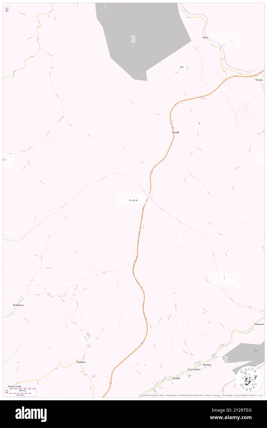 Beefhide, Letcher County, USA, USA, Kentucky, n 37 14' 23'', S 82 37' 38'', Karte, Cartascapes Map, veröffentlicht 2024. Erkunden Sie Cartascapes, eine Karte, die die vielfältigen Landschaften, Kulturen und Ökosysteme der Erde enthüllt. Reisen Sie durch Zeit und Raum und entdecken Sie die Verflechtungen der Vergangenheit, Gegenwart und Zukunft unseres Planeten. Stockfoto