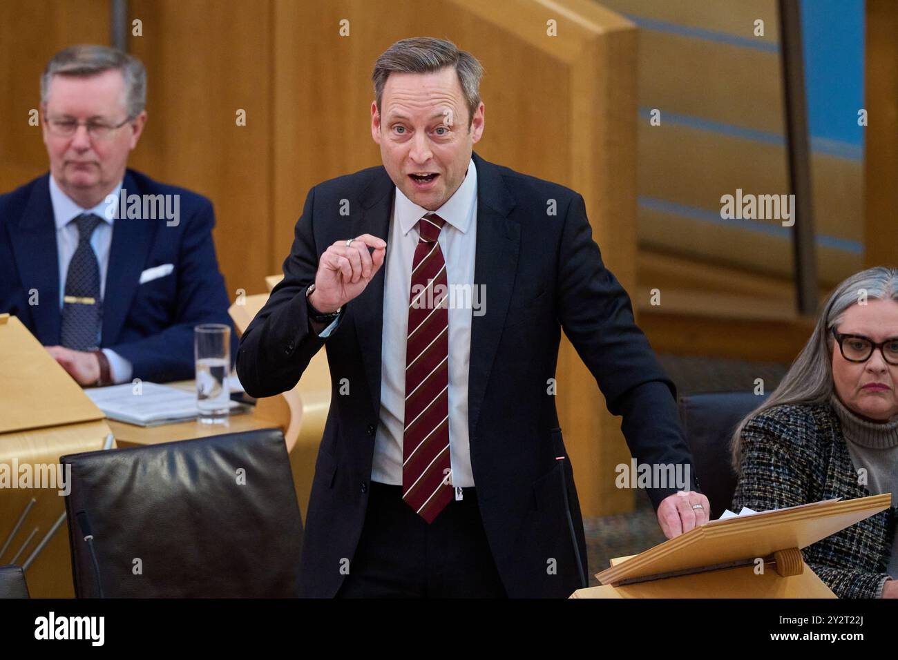 Edinburgh Schottland, Vereinigtes Königreich 11. September 2024. Liam Kerr MSP im schottischen Parlament für die Oppositionsdebatte über Freischülermahlzeiten für alle Grundschüler. Credit sst/alamy Live News Stockfoto