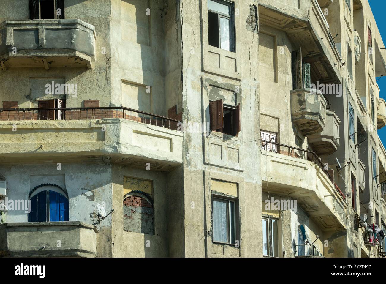 Apartmentblöcke in Alexandria, Nordküste Ägyptens. Stockfoto