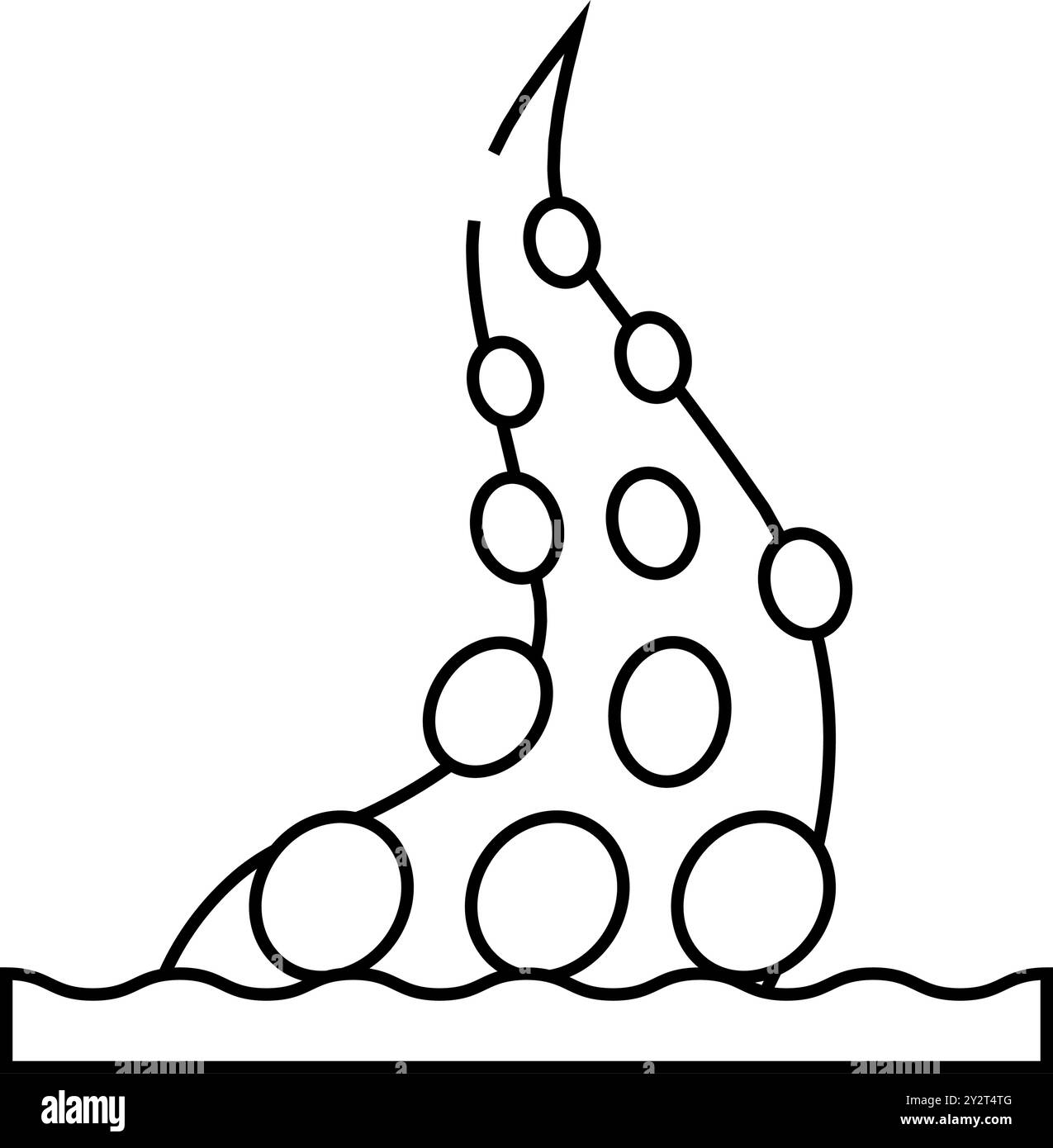 abbildung des Symbols für die linie der octopus-Tentakeln Stock Vektor