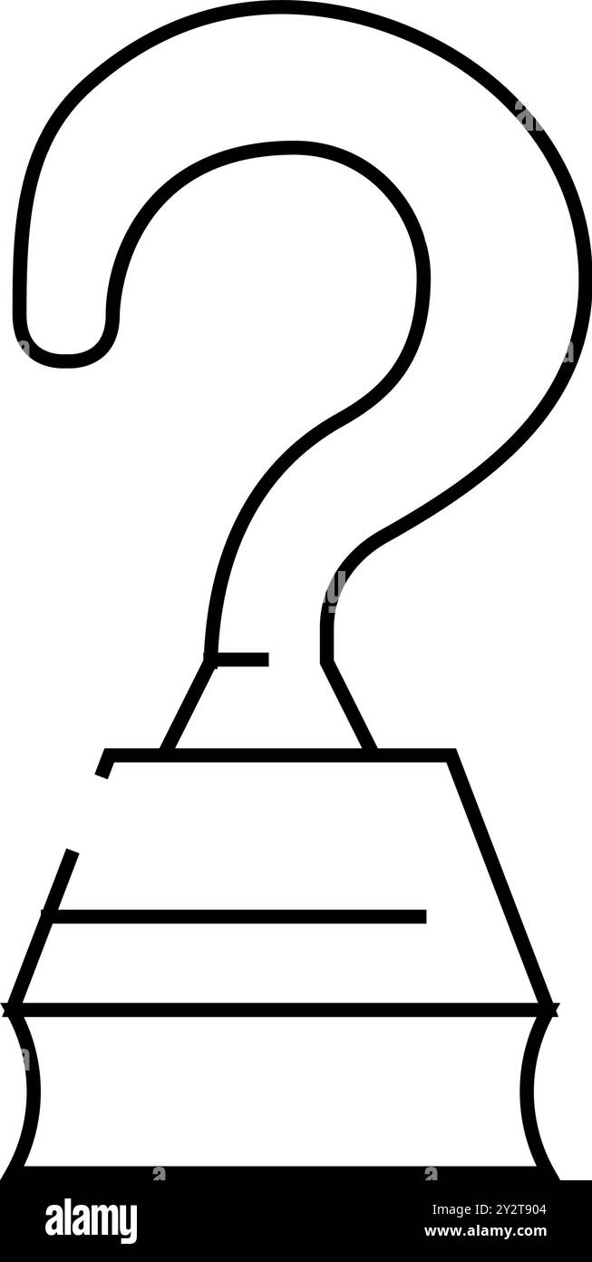Haken Hand Piraten Linie Symbol Vektor Illustration Stock Vektor
