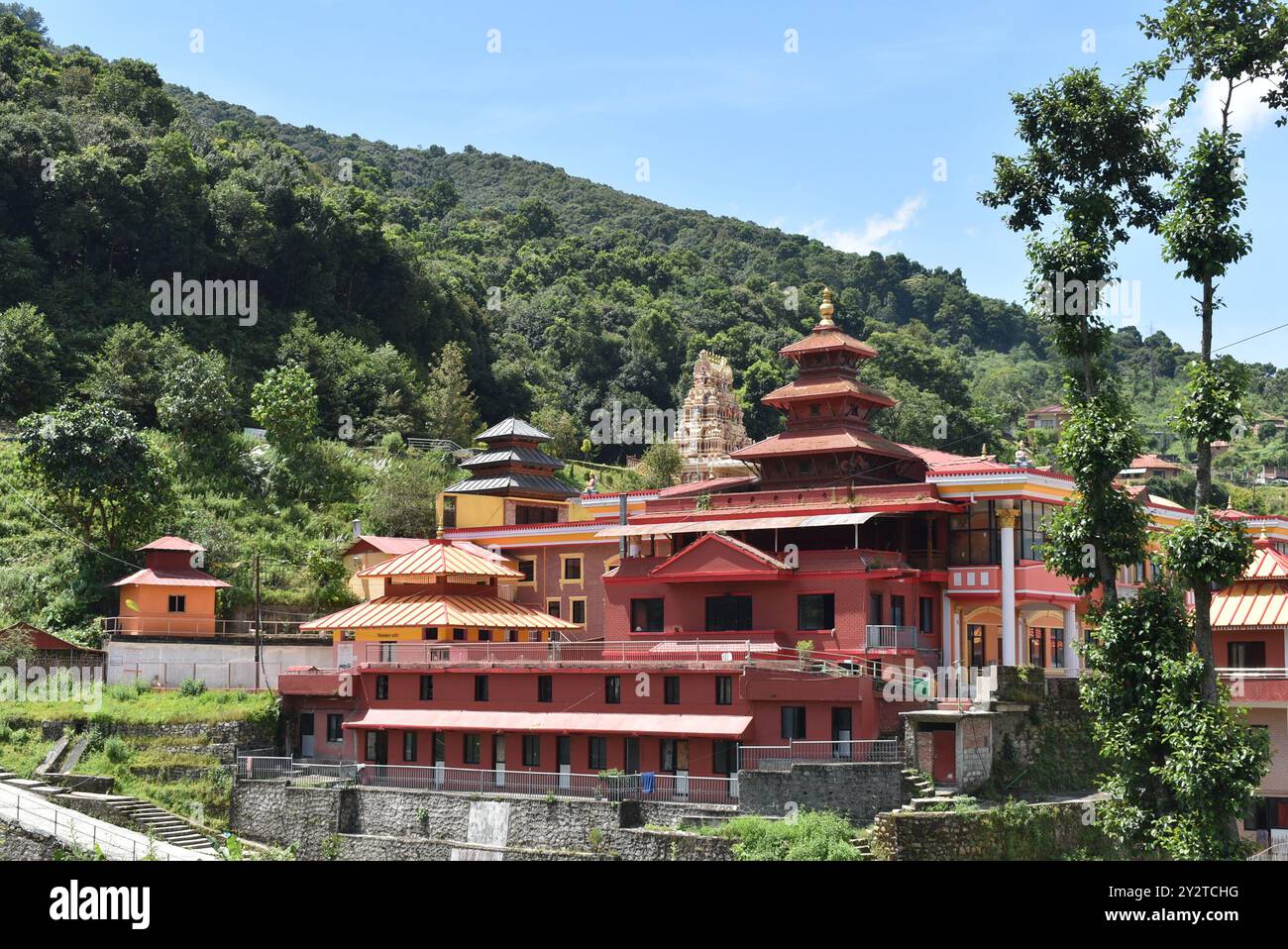 Shree Pancha Mahalaxmi Tempel - Virentempel in Sankhu - Hindu Tempel in Changunarayan, Nepal Stockfoto