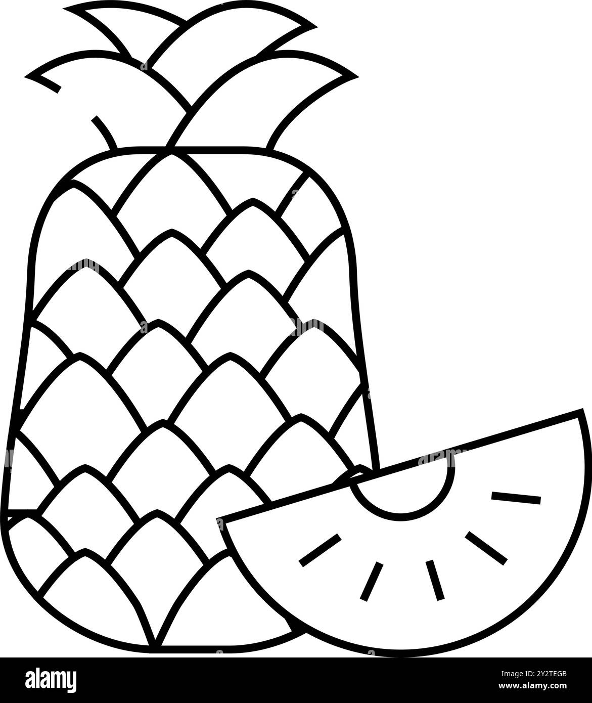 Ananas Obst Linie Symbol Vektor-Illustration Stock Vektor