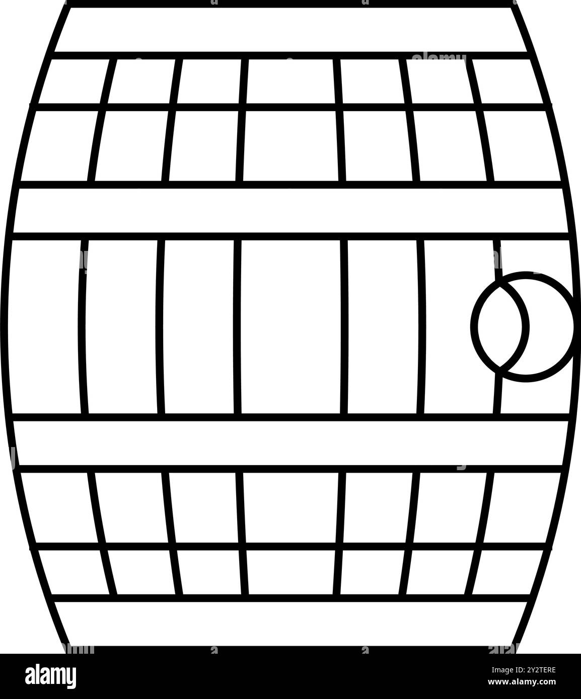 Fass mit Schießpulver oder Rumliniensymbol-Vektorgrafik Stock Vektor