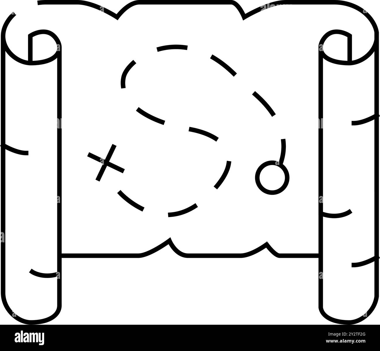 Karte Schatzlinie Symbol Vektor Illustration Stock Vektor
