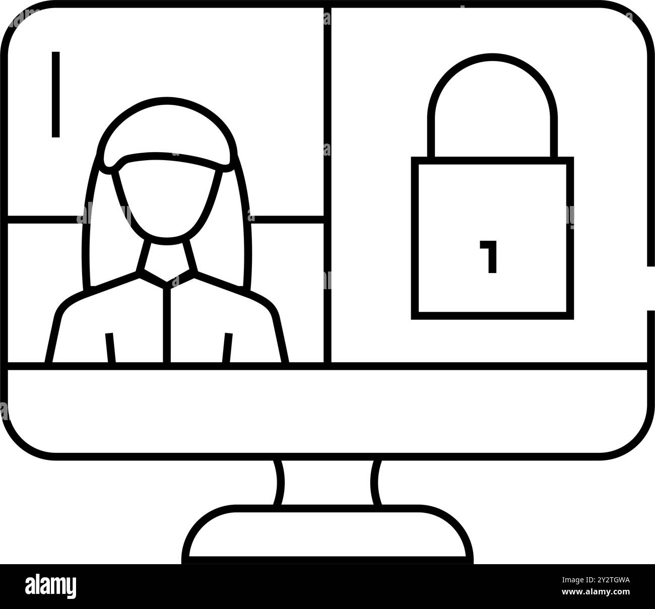 Symbol für geschlossene Konferenzlinie, Vektorgrafik Stock Vektor