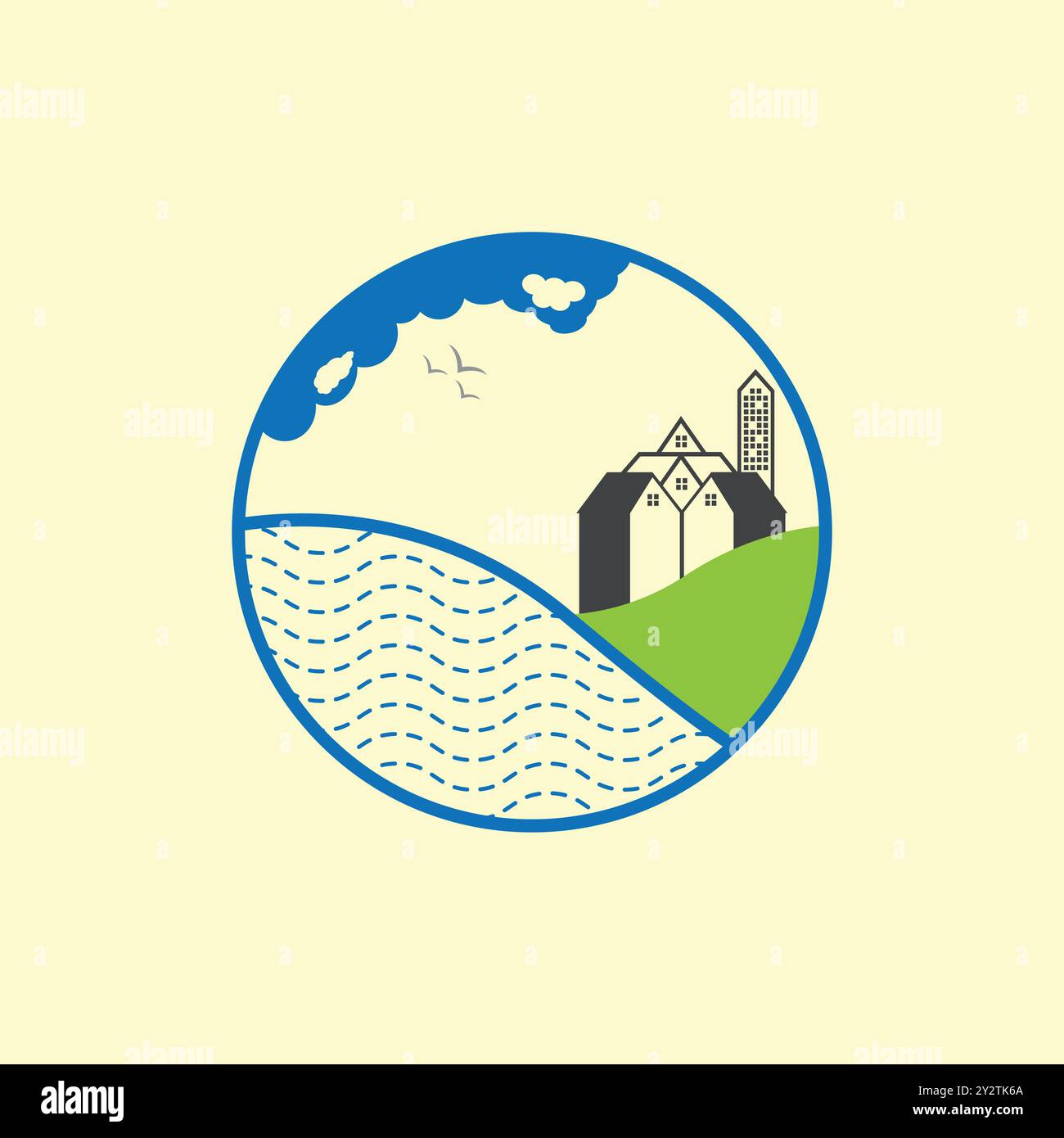 Immobiliengebäude, Bauwesen, Hypotheken, ECO House und Home Key Logo Konzept Stock Vektor