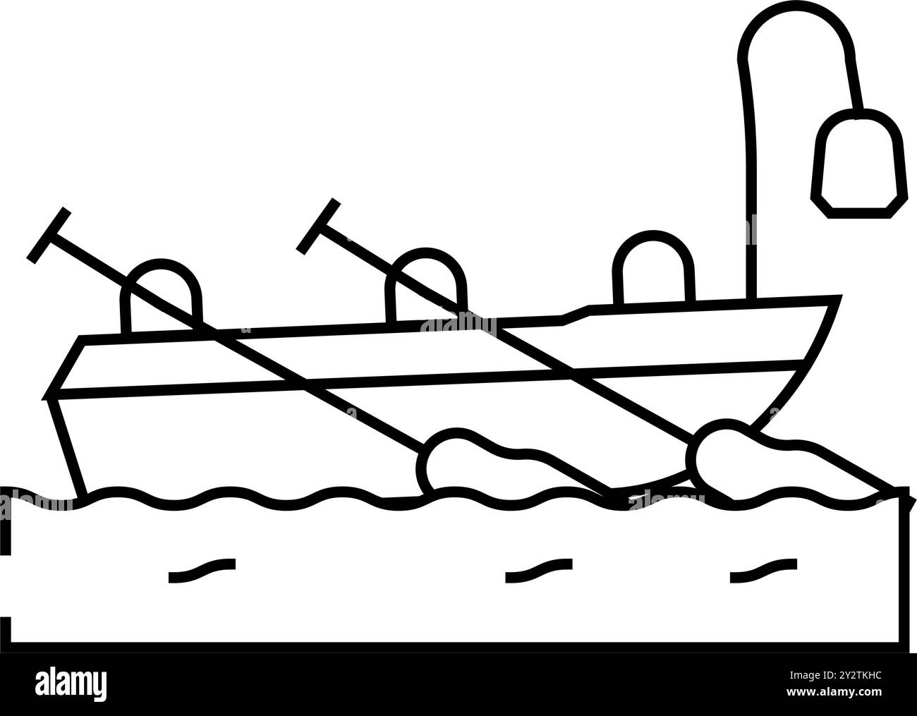 Pirat Linie Symbol Vektor-Illustration Boot Stock Vektor