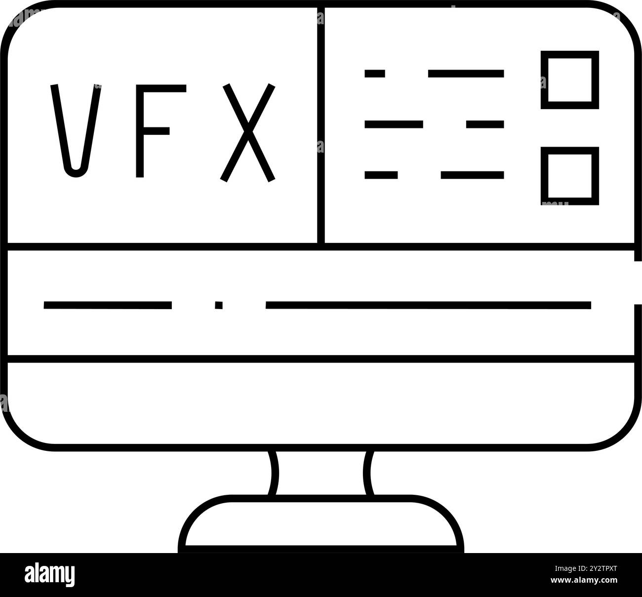 Spezielle Videoeffekte Liniensymbole Vektordarstellung Stock Vektor