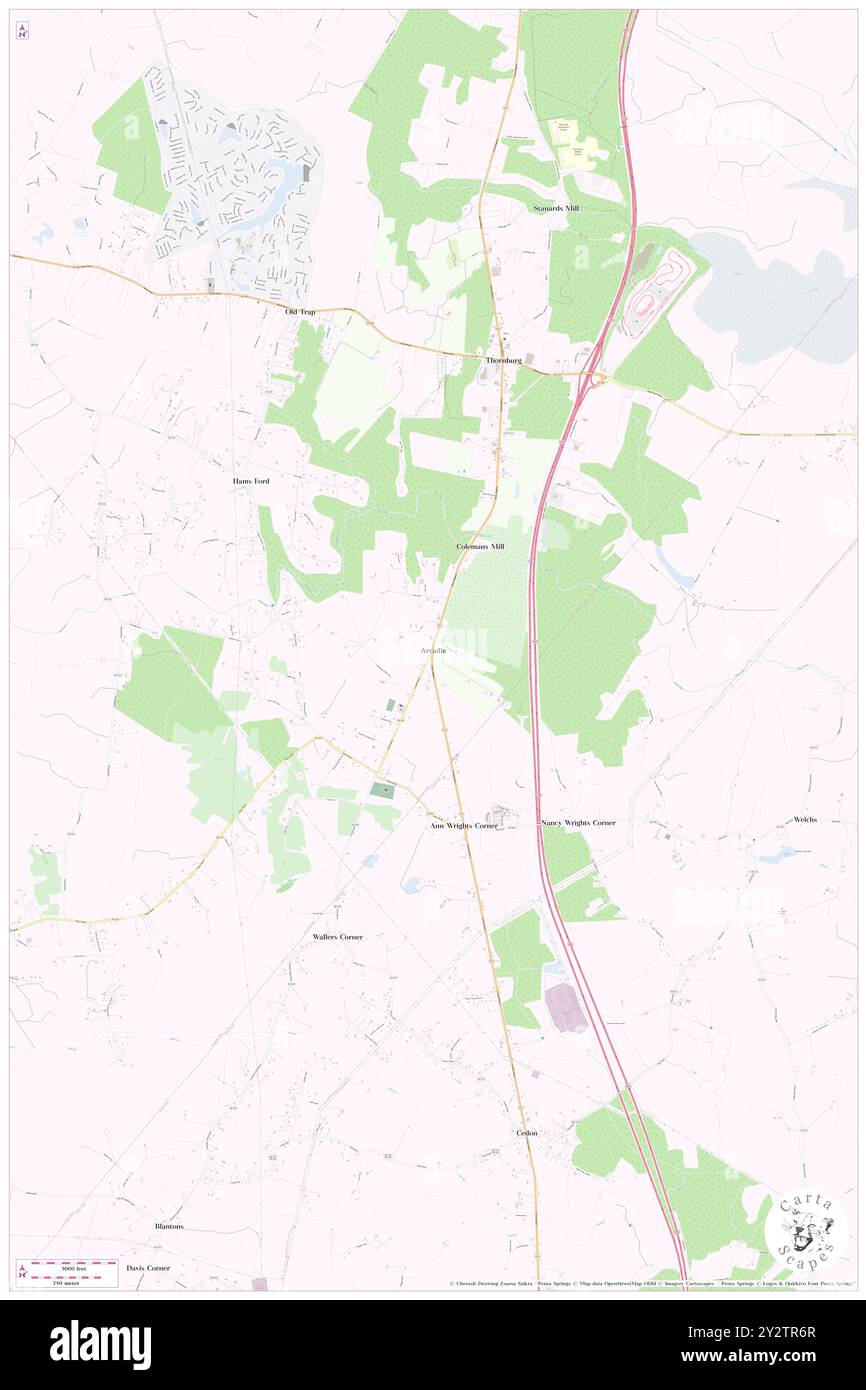 Arcadia, Spotsylvania County, USA, Vereinigte Staaten, Virginia, n 38 6' 23'', S 77 31' 46'', Karte, Cartascapes Map, veröffentlicht 2024. Erkunden Sie Cartascapes, eine Karte, die die vielfältigen Landschaften, Kulturen und Ökosysteme der Erde enthüllt. Reisen Sie durch Zeit und Raum und entdecken Sie die Verflechtungen der Vergangenheit, Gegenwart und Zukunft unseres Planeten. Stockfoto