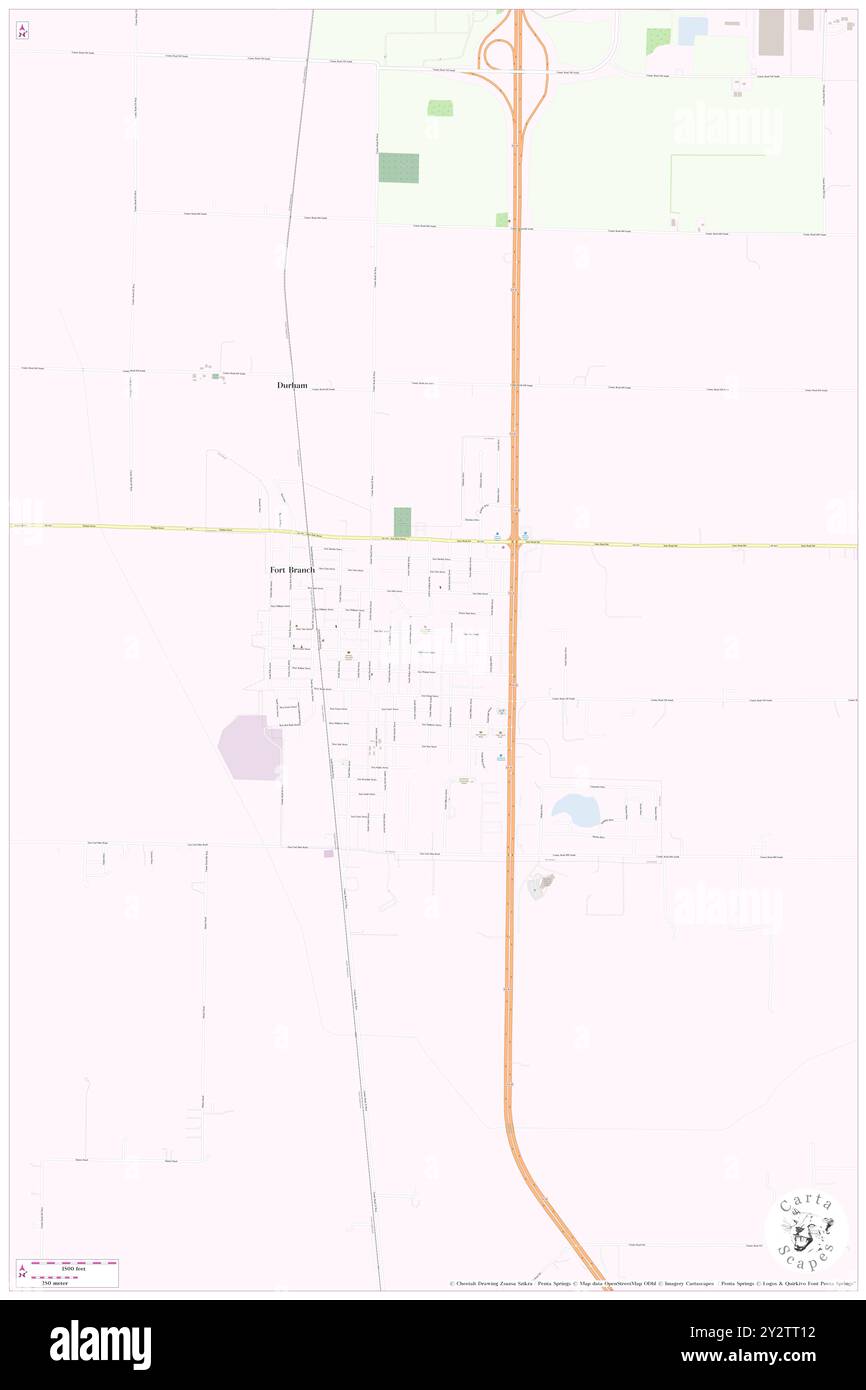 Fort Branch, Gibson County, USA, USA, Indiana, n 38 15' 4''', S 87 34' 52'', Karte, Karte, Kartenausgabe 2024. Erkunden Sie Cartascapes, eine Karte, die die vielfältigen Landschaften, Kulturen und Ökosysteme der Erde enthüllt. Reisen Sie durch Zeit und Raum und entdecken Sie die Verflechtungen der Vergangenheit, Gegenwart und Zukunft unseres Planeten. Stockfoto