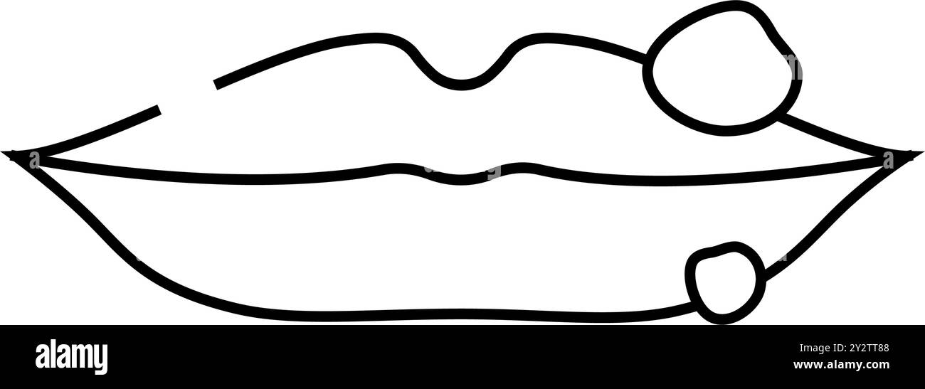 Herpes Haut Krankheit Linie Symbol Vektor Illustration Stock Vektor