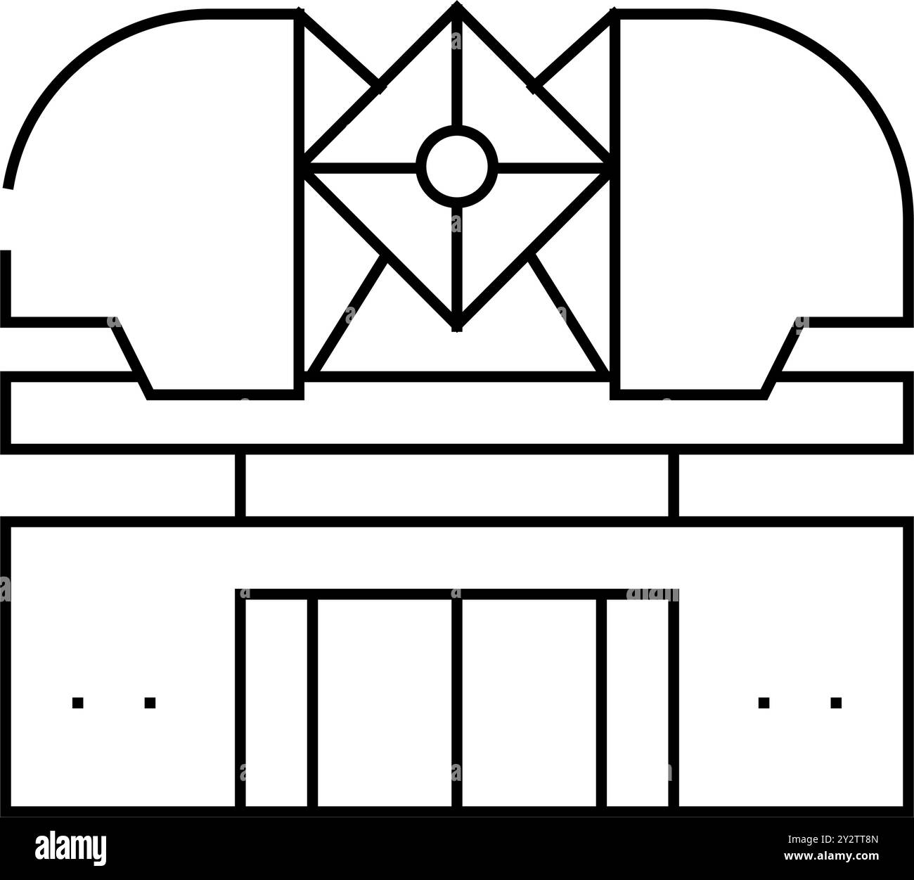 Astronomische Sternwarte Linie Symbol Vektor-Illustration Stock Vektor