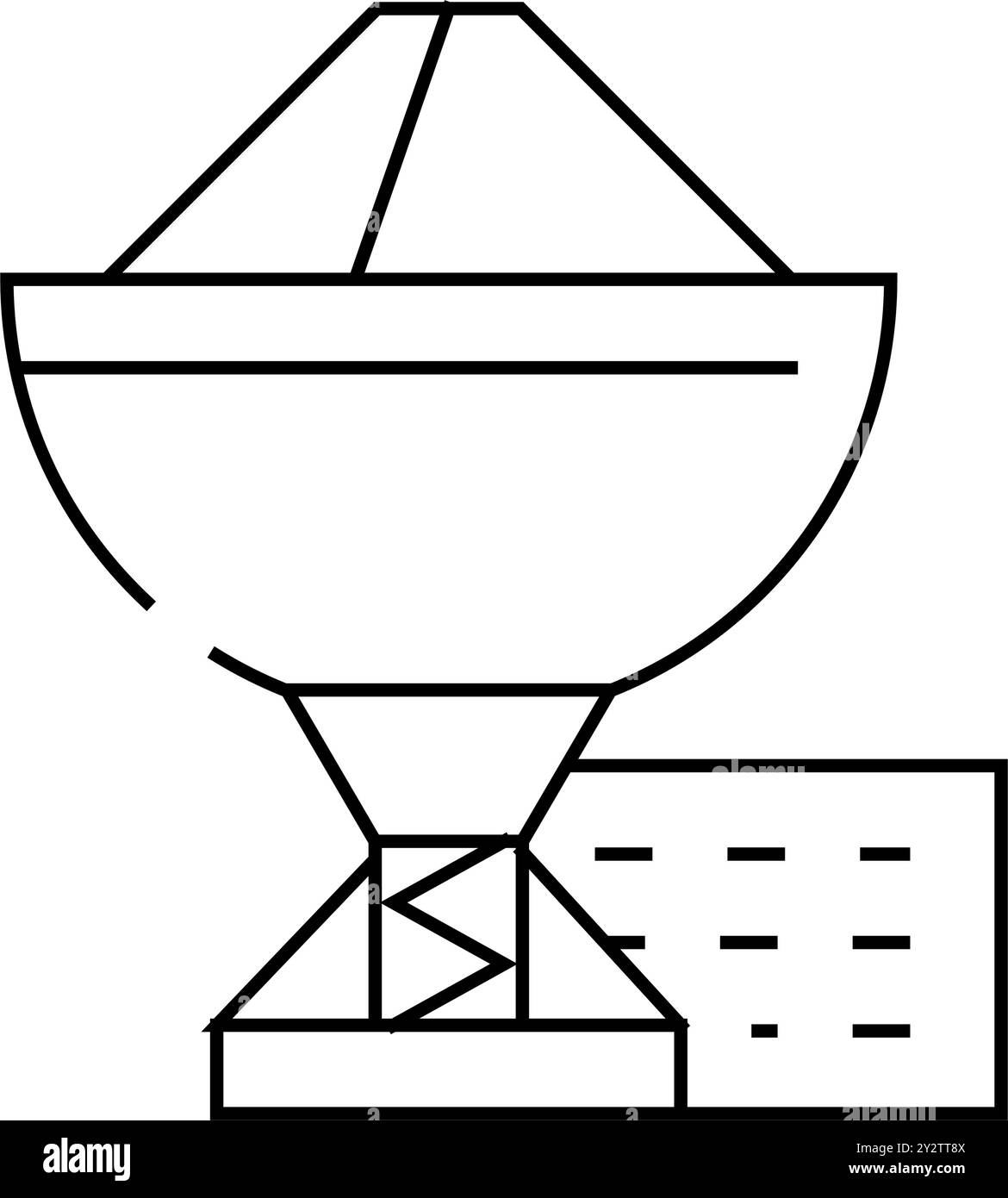 Radioteleskop Linie Symbol Vektor Illustration Stock Vektor