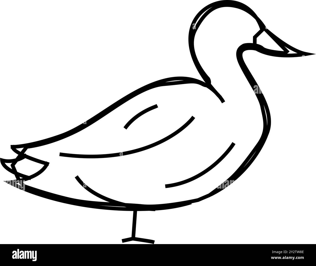 Abbildung des Symbols für die Vogellinie der Entenfarm Stock Vektor