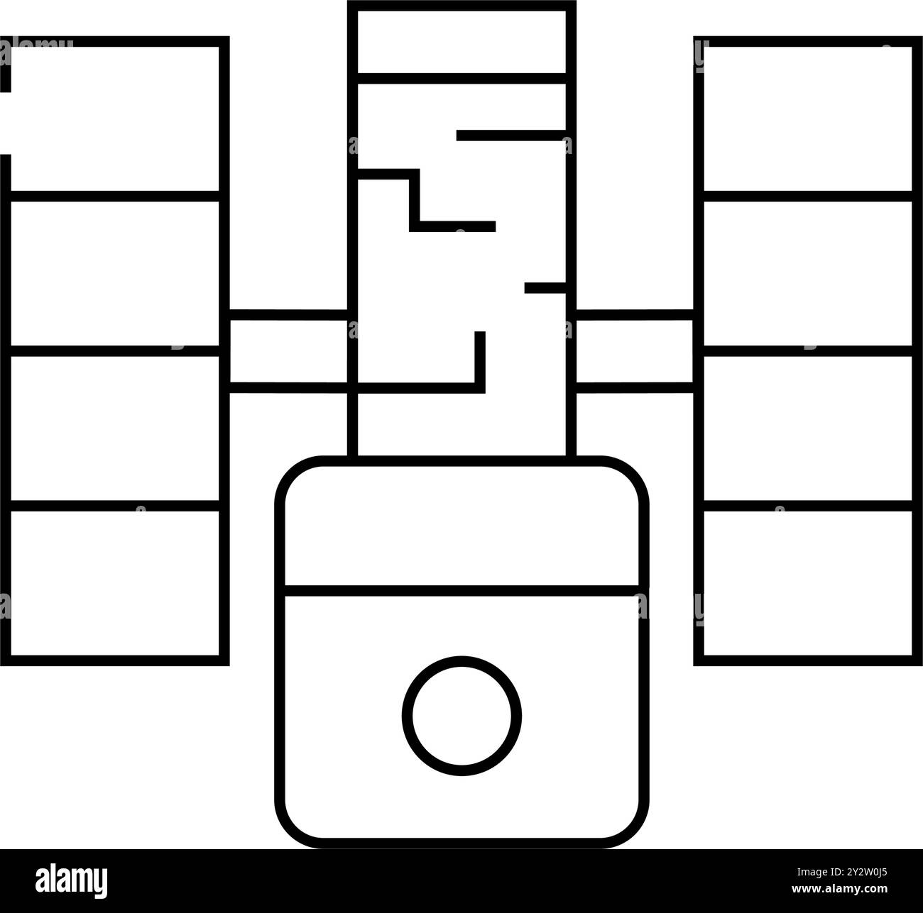 hubble Teleskop Linie Symbol Vektor Illustration Stock Vektor