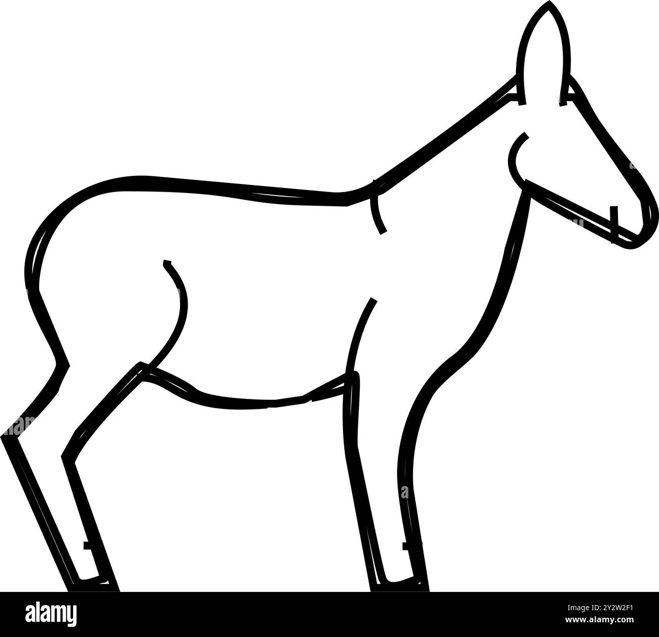 Esel Tier Linie Symbol Vektor Illustration Stock Vektor