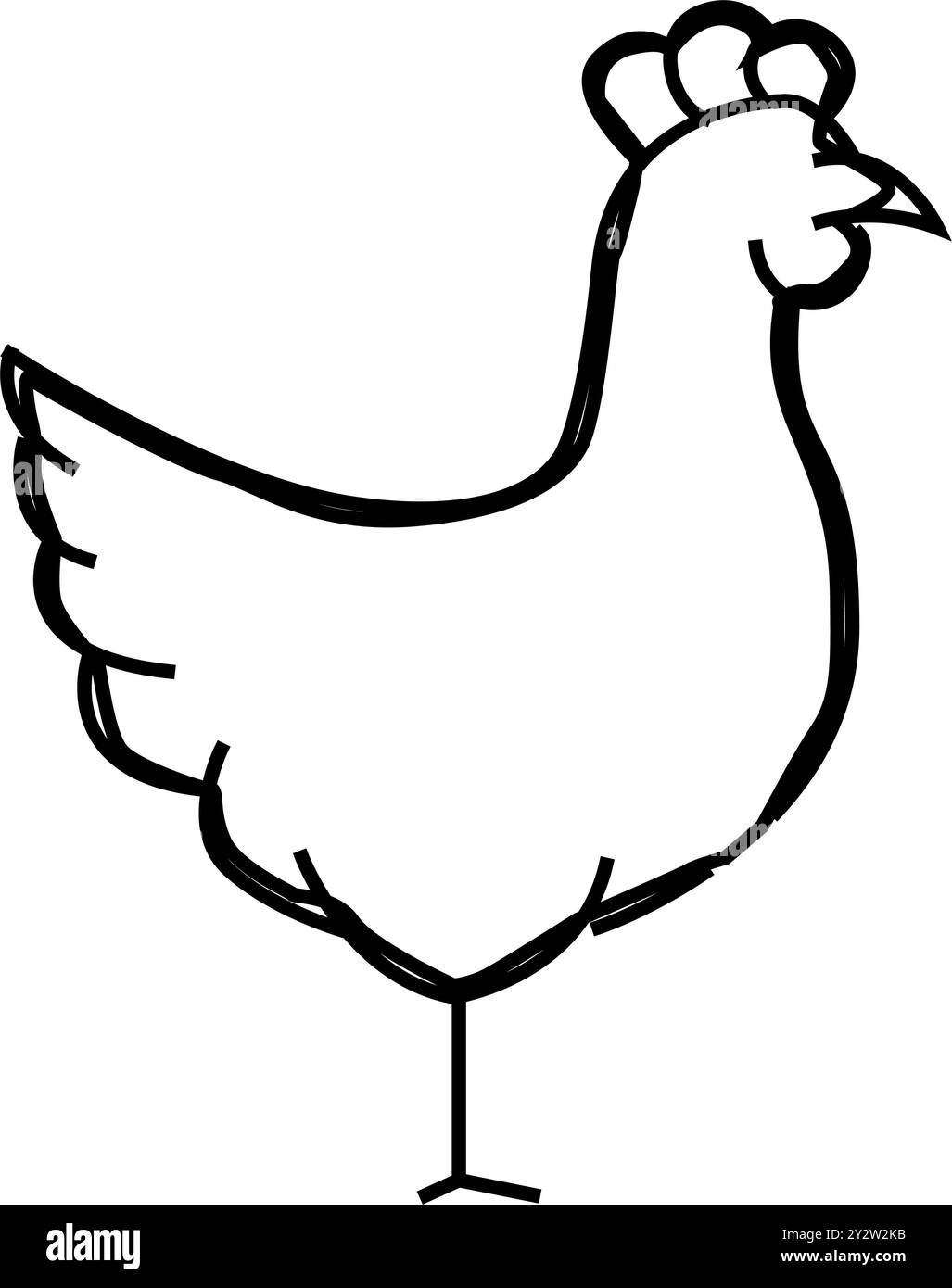 Abbildung des Symbols für die Vogellinie der Hühnerfarm Stock Vektor