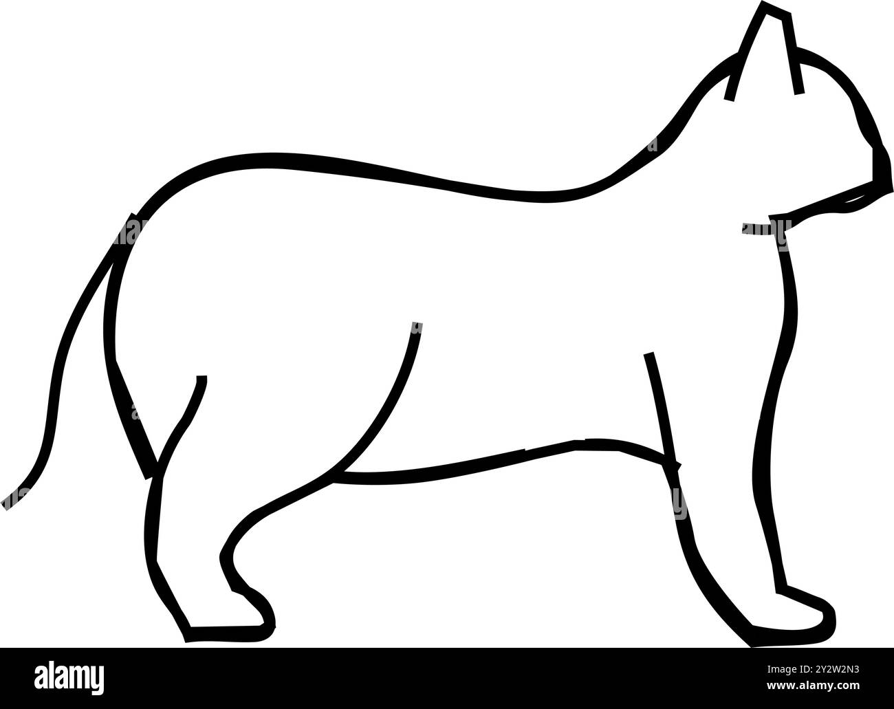 Abbildung des Symbols für die Linie von Haustieren von Katzen Stock Vektor